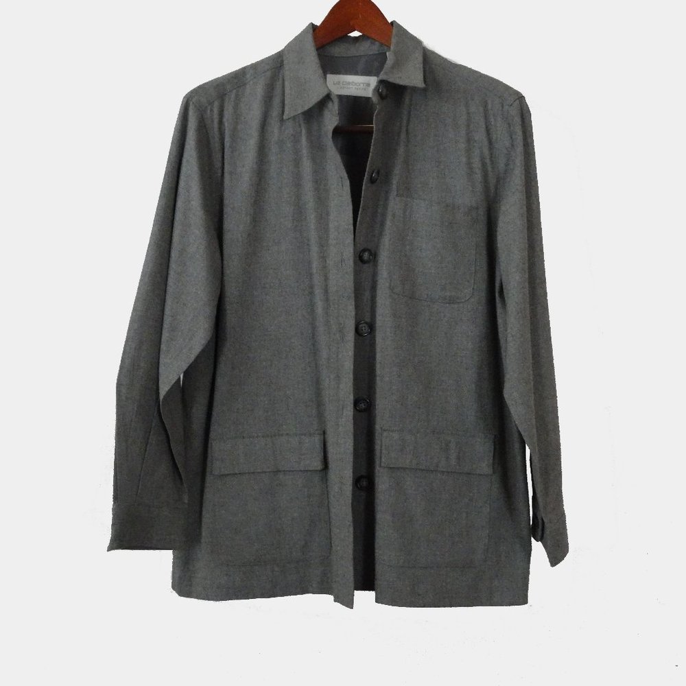 Liz Claiborne Rayon Polyester Rayon Blend Grey Flannel Size Medium Petite